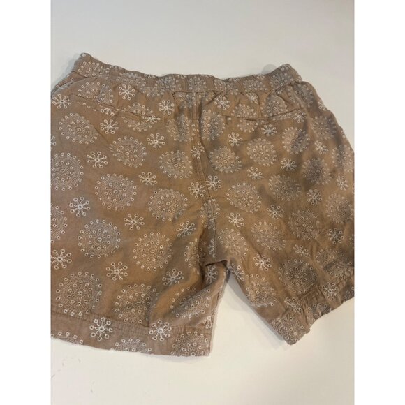 Abercrombie & Fitch M Embroidered Beige Shorts With White Floral Pattern - Picture 5 of 7
